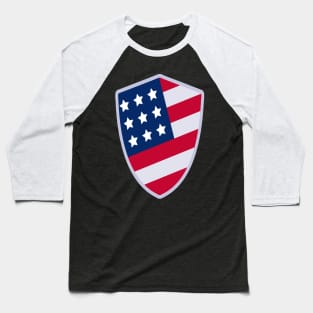 US Flag Shield Baseball T-Shirt